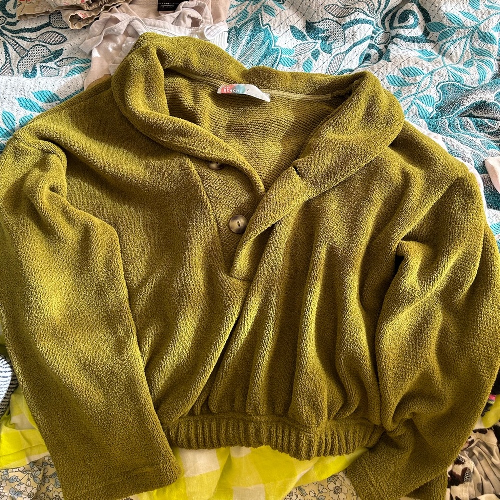 Free people terry cloth sweatshirt